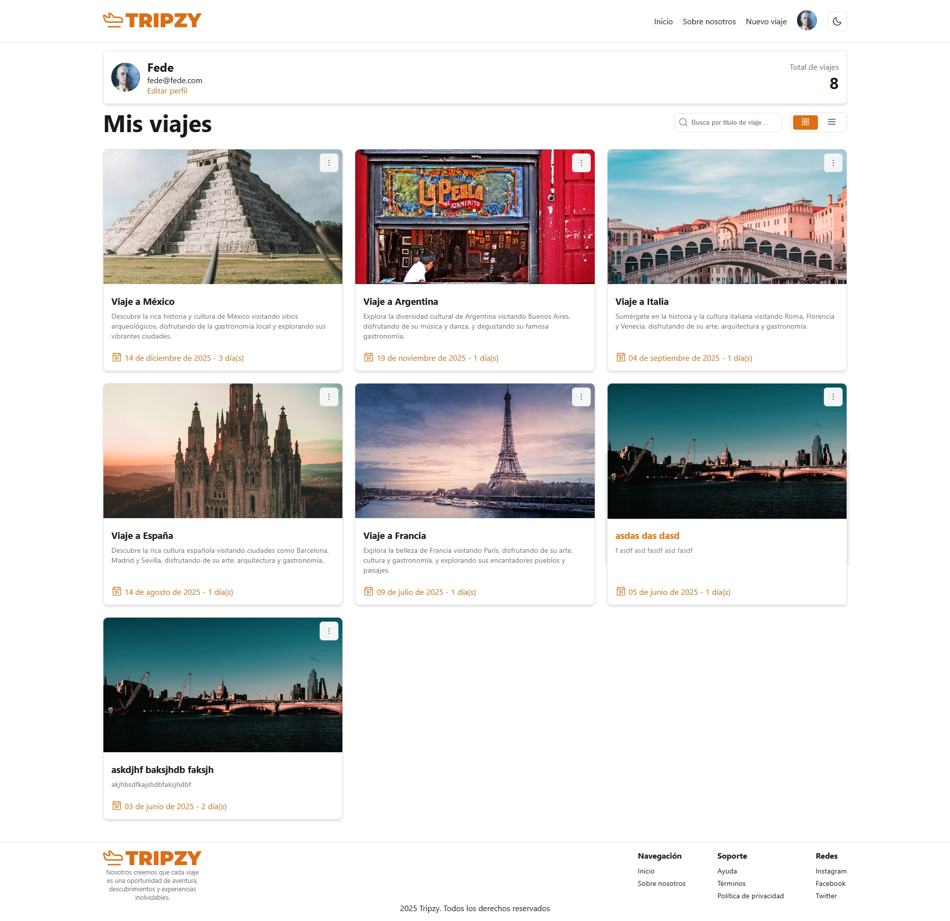 Imagen del proyecto Tripzy